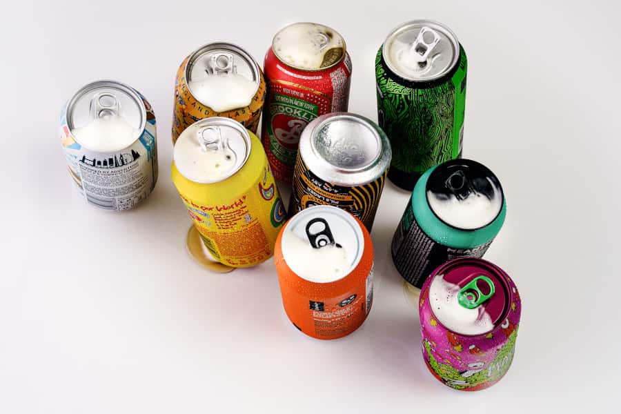 canned soft drinks