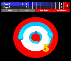 axe throwing with projected targets and games by Axcitement
